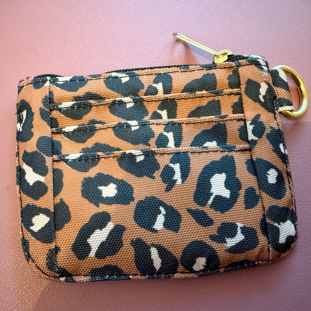 Leopard Print Card & Key Holder Wallet